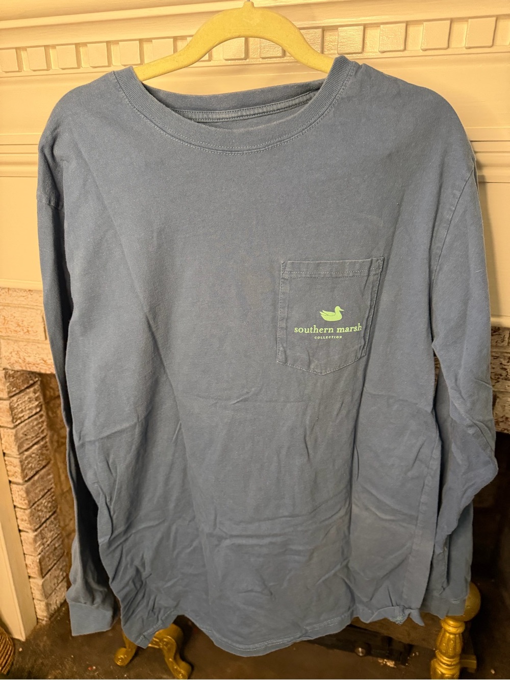 Southern Marsh Slate Blue Tee with Red fish graphic Print